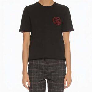 Maje ($175) Embroidered Cat Pocket Cotton T-Shirt